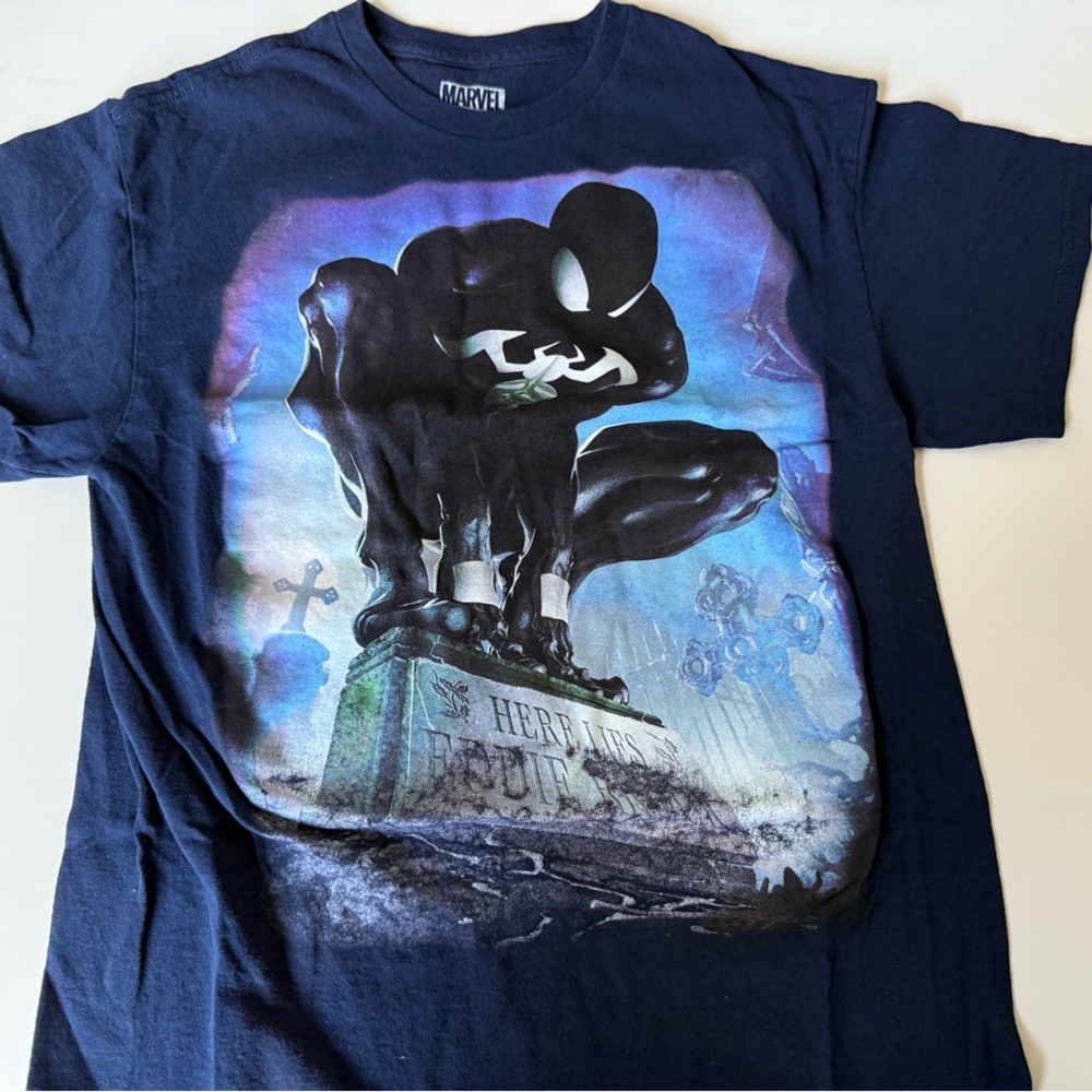 Marvel Comics Spider-Man Back in Black Blue Cosmic Graphic Tee